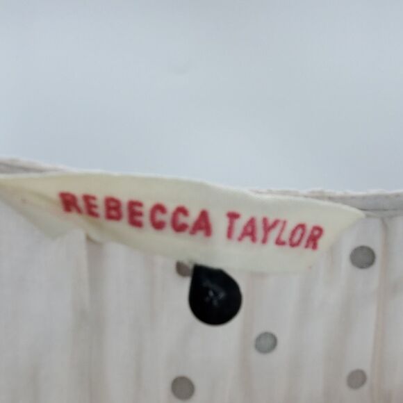 REBECCA TAYLOR women's 4 creme rayon gold studded blouse top - Picture 3 of 5